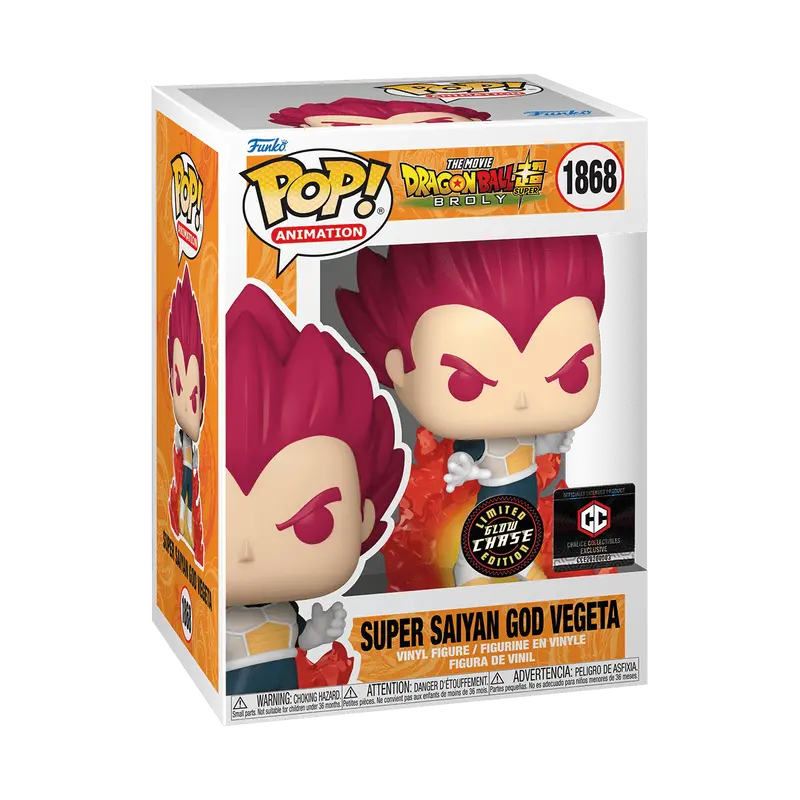 Funko Pop! Dragon Ball Super - Super Saiyan God Vegeta with Aura (Chalice Collectibles) (Chase) #1868 Exclusive Collectible Pop Vinyl Figure