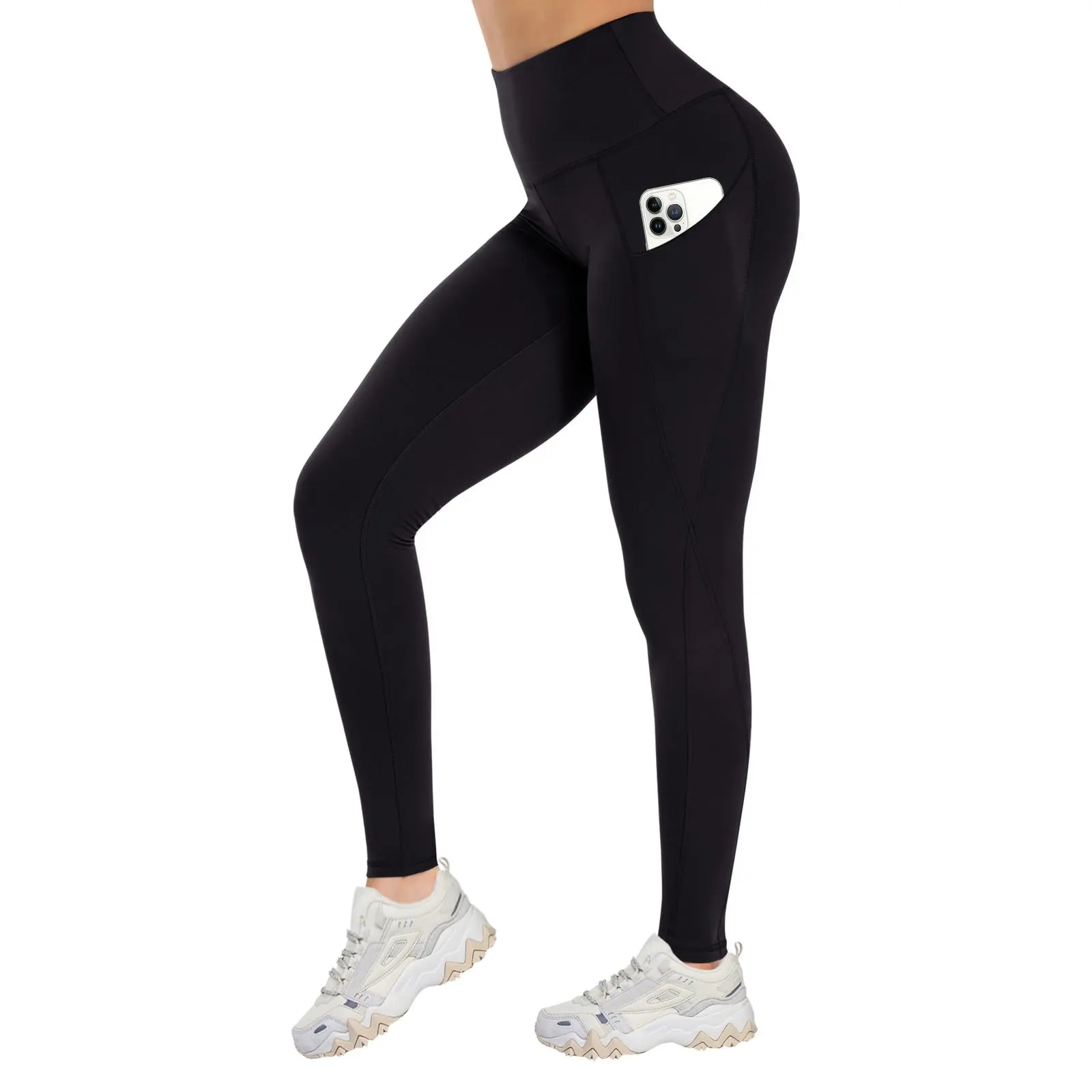 SHOWITTY Women's High Waisted Tummy Control Leggings with Pockets – Non See-through  Yoga Pants for Workout