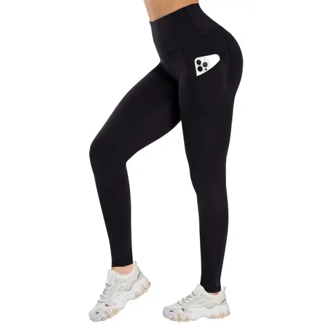 SHOWITTY Leggings for Women - High-Waisted, Tummy Control, Pockets Design, Non-See-Through Polyester Blend Plus Size Activewear for Yoga, Gym Workouts