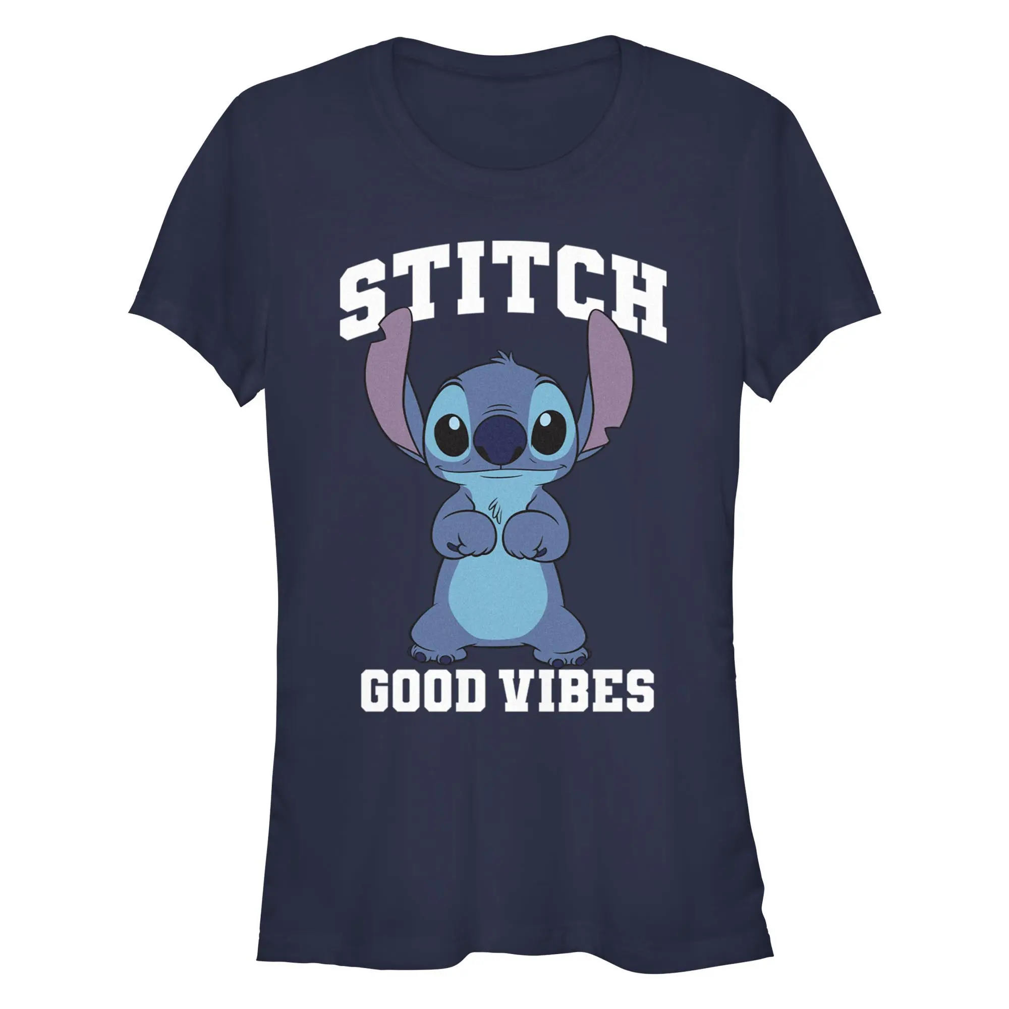 Junior's Lilo & Stitch Good Vibes Only Stitch T-Shirt