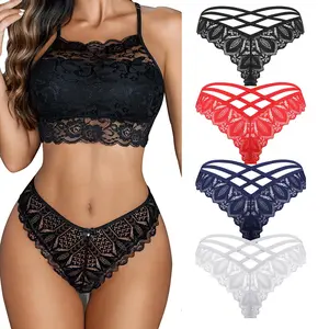Avidlove Cheeky Panties for Women Lace Criss Cross Bikini Underwear 1-4 Pack