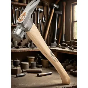 25 oz Straight Rip Claw Framing Hammer - Milled Face & Hickory Wood Handle - Heavy Duty Construction Tool - Durable Steel Head - Professional Woodworking and Carpentry Hammer repair  tools