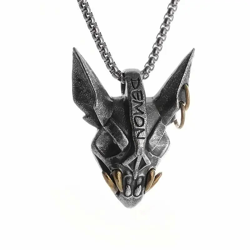 Demon Bat Head Necklace