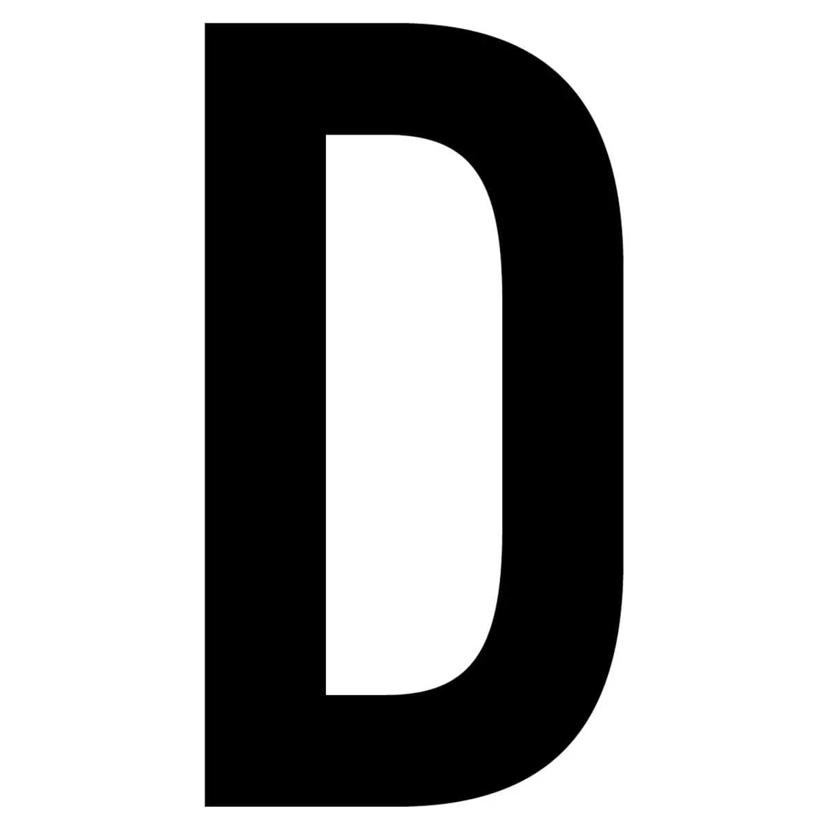 J.J. Keller 61614 Letter D White Vinyl Adhesive Stick On Labels & Stickers - 5 in.