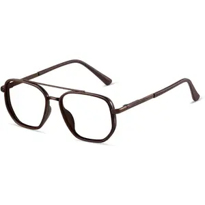 kimorn Unisex Aviator Blue Light Filter Glasses, Lightweight Metal TR90 Frame with UV400 Transparent Lens for Computer & Gaming, Aviator Frames