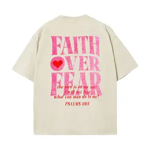 Faith Over Fear Christian Unisex Washed T-Shirt – Faith-Inspired Style