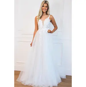 Until I Found You Sparkly Tulle Wedding Dress: Off White