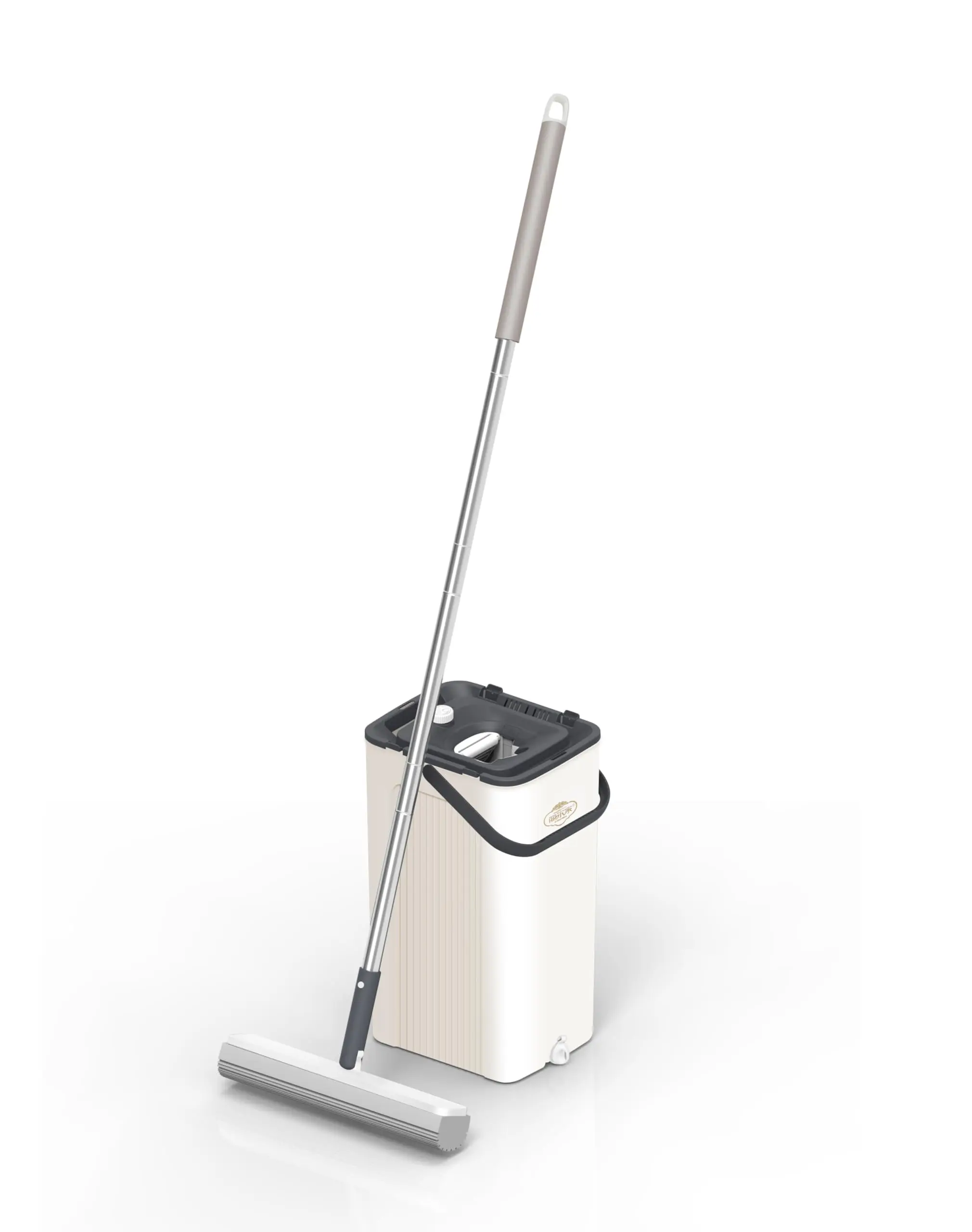 The Cleaning Magic Towel PVA Mop and Bucket Set, 56-Inch Handle, Hands-Free Squeeze Mop with 2 Refill Heads for Hardwood, Tile and Laminate Floors  Este título: