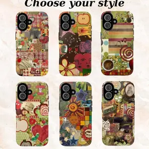 Whimsical Patchwork Tough Phone Cases - Vintage whimsical Vibes Phone Cover For Iphone - BL261 | Phone Case Compatible with iPhone 17 16 15 14 13 12 11 pro pro max & Samsung S25 S24 S23 S22 S21 Durable Protection Dual Layer Design Glossy