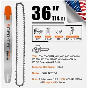 NEOTEC 36'' Chainsaw Guide Bar 3/8" 0.063" 114DL SawChain For Farmertec Holzfforma G660