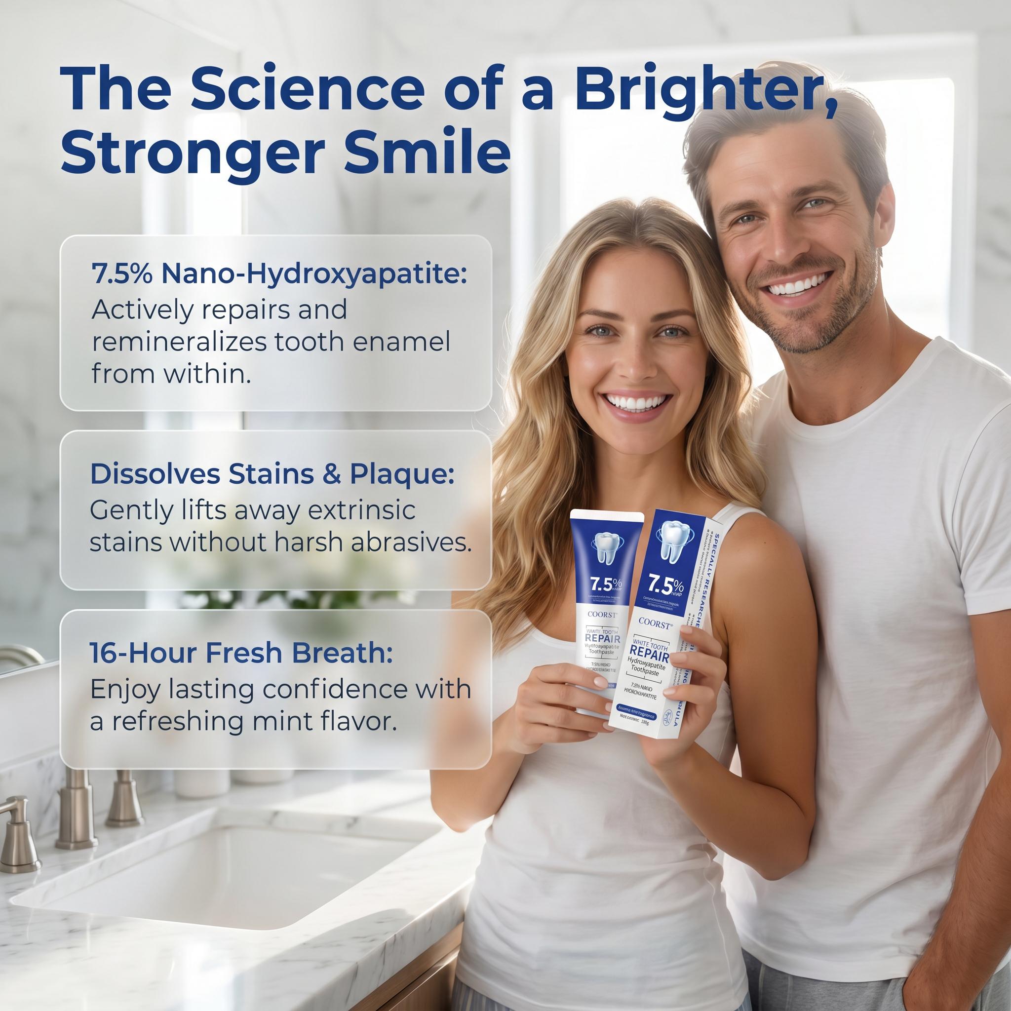 Hydroxyapatite Toothpaste for Enamel Repair & Teeth Whitening Refreshing Flavor Fluoride-Free 4.23oz Gentle Formula for Sensitive Teeth Care summervibes