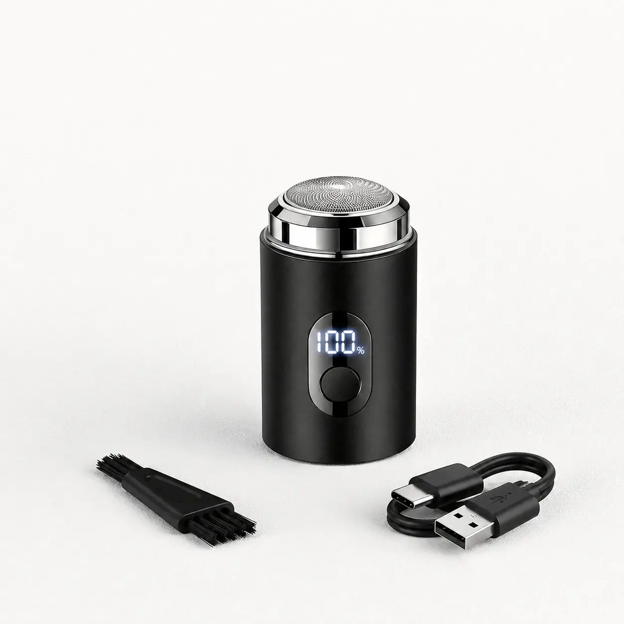 Mini Portable Electric Shaver for Men, Digital Display USB Rechargeable Pocket Rotary Razor, Travel Compact Shaving Gadget for Car Daily Use, Perfect Gift for Husband Dad
