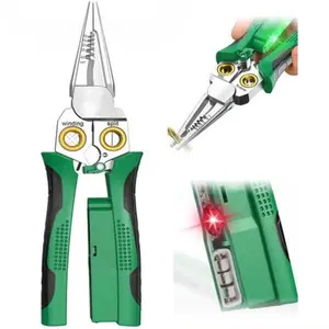 8-in-1 Wire Stripper Twister for Cutting Pulling Wires Cable Scissors Voltage Tester Pliers 12V to 250V Live Null Hot Wire Judgment AC DC Springtok Home Electrical Repairs DIY Wiring