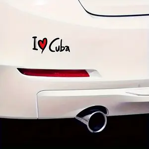 1PC I Cuba Slogan Logo Decor Sticker, Universal Car Sticker For Car Components, Backpacks, Daily Items, Cuban Culture Warm Vibe, Fit Car/Daily Scenarios