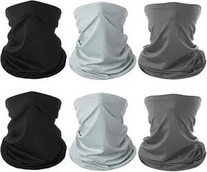 6-Piece Summer Face Cover Scarf Unisex Neck Gaiter for Men Women UV Protection Breathable Sun Protection for Cycling Running Outdoor Sports