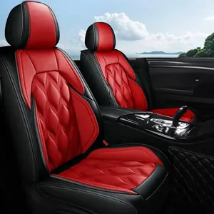 Faux Leather Car Seat Covers Full Set - 2/5-Capacity Custom Fit for Honda Accord 2003-2017, Airbag Compatible Waterproof Protector with Car Seat Cushions, Lumbar Support, Breathable UV Protection