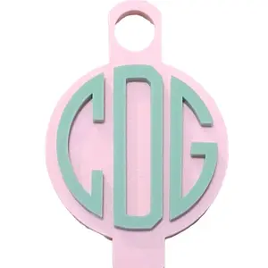 Monogram name plate topper H2.0 -  20, 30 & 40 oz enter monogram initials in order comments