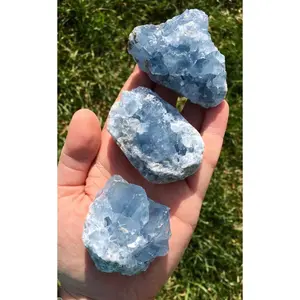 Raw Celestite Crystal Cluster - Natural Blue Celestite