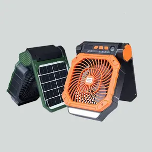 Solar Camping fan portable with LED light ,Compass function,90° Rotation Tent Fan with Hook, Rechargeable, 4-Speed, Timer, Cordless, Hanging Hook for Outdoor, Hiking, Travel, Beach, Tent, Home Use