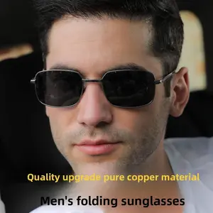 New fashion polarized sunglasses men's high-end color-changing driving glasses folding driver driving sunglasses