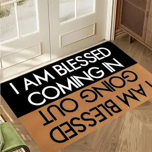 Black Gold Double Sided Doormat, Non Slip Rug, Inspirational Blessed Entrance Rug, Highly Absorbent Floor Mats, Anti-slip Quick drying Soft Carpets, Indoor Outdoor Entrance Carpet Home Decor, Gifts for Family and Friends