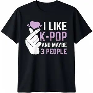 100% cotton I Like K-Pop And 3 People Korean Music Kpop T-Shirt