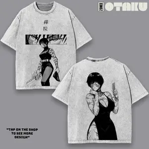 Zenin Maki Jujutsu Kaisen anime 2 side Washed Tee, Streetwear Hoodies Unisex Anime Manga Cotton Crewneck T-shirt Menswear Vintage graphic tank top Gift For Fan