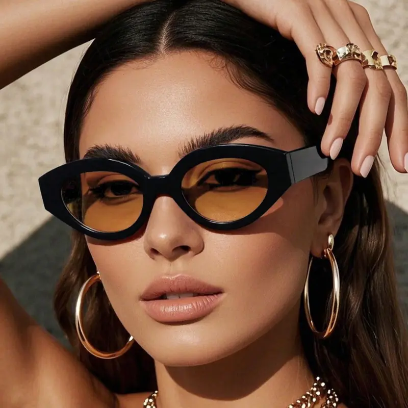 Retro Oval Frame Sunglasses, Trendy Casual Sunglasses for Everyday Use, Fashion Accessories for Outdoor Activities, Trendy Shades, Trending Glasses