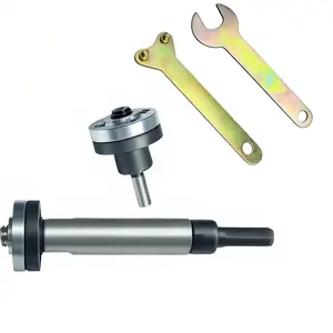 Electric Drill to Angle  Adapter Kit - 6 mm & 10 mm Variable Shaft Mandrel with 2 Spanners, Flange Nuts & Extension Rod - Convert Drill for , Polishing & Sanding