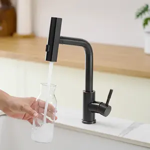 Oil Rubbed Bronze Kitchen Faucet, 360° Rotation 3 Spray Modes High-Arc Pull-Down Faucet outdoorfun