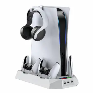 Cooling Stand for PS5/PS5 Slim Console, Gamepad Charging Station, Controllers, Cooling Docking Station, Console Accessories for PlayStation 5, Gaming Items, Tween Gifts, Compact