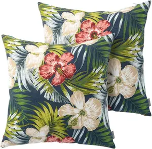 “2 Pack Outdoor Waterproof Pillow Covers – 18 x 18 Inch Decorative Throw Cushion Cases for Patio, Garden & Balcony Decor (Midnight Floral)”