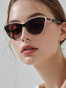 New Fashion Polarized Sunglasses, Unique Leather Embellished Luxury Sun Glasses, Cat Eye Shades for Women