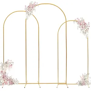 Arch Backdrop Stand - 3PCS (7.2ft, 6.6ft, 6ft) Arch Backdrop Stand - Easy to Set up Gold Wedding Arch Frames- for Weddings, Birthday Parties, Baby Showers, Gatherings