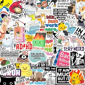 130 Pcs Funny Saying Stickers for Adults Quote Water Bottles Stickers Pack Waterproof Cool Accesory for Laptop, Bumper, Phone, Hard Hats, Wall, Window Decals