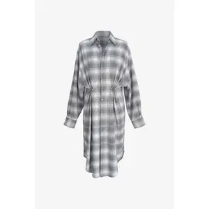Oversized Flannel Shirt Dress