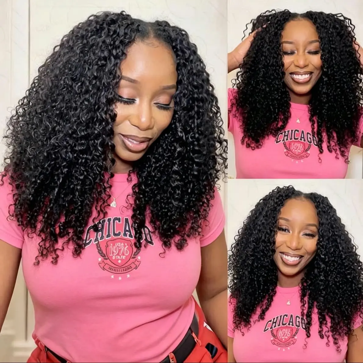 Bling Hair Burmese Curly Crochet Human Hair 14-22inch 200g Knotless Pre-Separated Feather Human Crochet Hair Lightweight Reusable Remy Hair Extensions With Spiral Curl for Women Natural Black Color