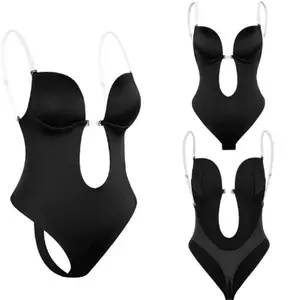 Invisible Thong Bodysuit for Women - Deep V-Neck Backless Corset Shape-wear with Padded Push-Up for Ultimate Slimming and Support - Perfect Underwear for Any Outfit HerHavenn