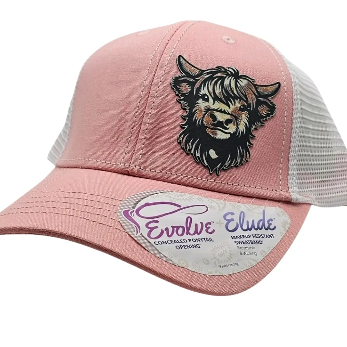 Highland Cow Snapback Ponytail Trucker Hat for Women