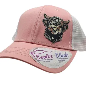 Highland Cow Snapback Ponytail Trucker Hat for Women