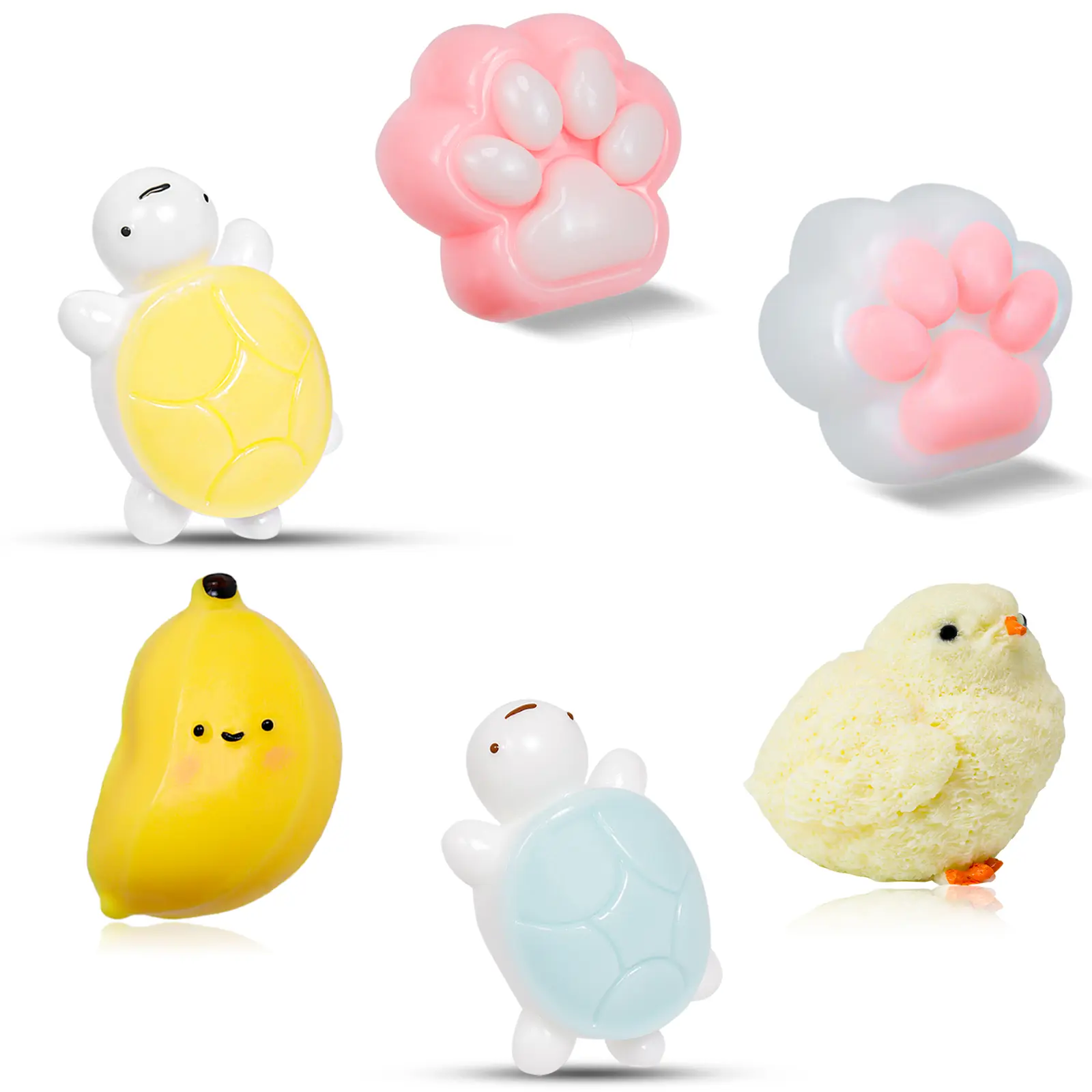 6PCS Squishy Toy Pack Soft MOCHI Toys Sticky Fidget Toy Soft Toy Gift ...