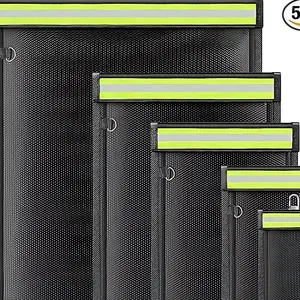 Large Faraday Bags with Reflective Strip- 5 Pack Faraday Cages for Laptops & Tablets & Phones & Car Keys, Faraday Key Fob Protector, Fireproof & Waterproof Anti-theft Signal Blocking Pouch