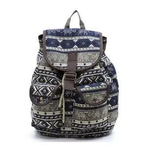 Tribal Printed Canvas Backpack