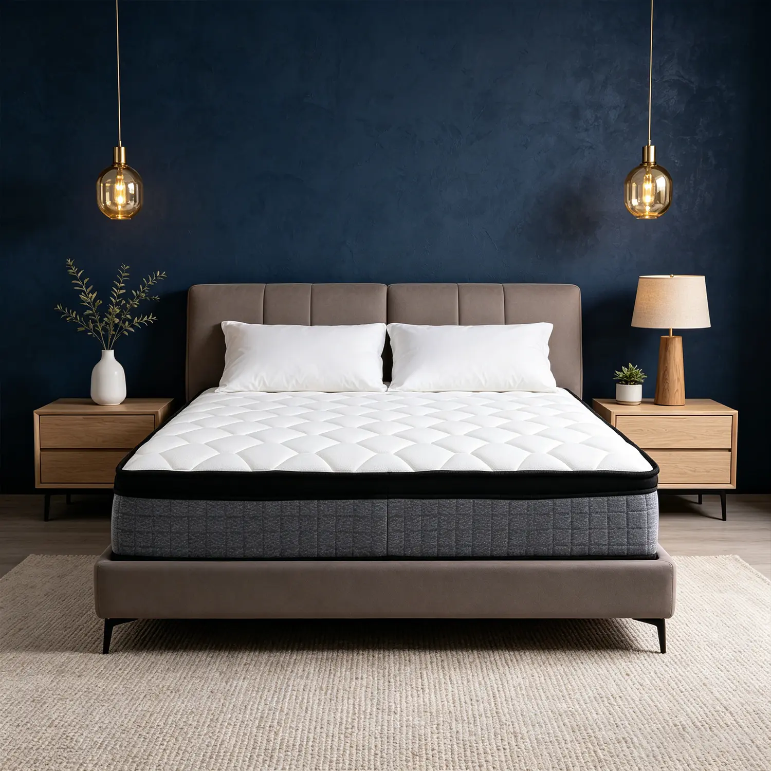 Somnuva 12" Hybrid Mattress, Pressure Relief Memory Foam with Pocket Springs, Breathable Cool Sleep, Twin/Full/Queen/King