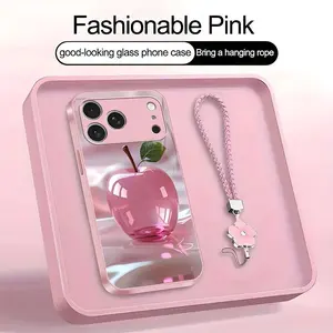 Luxury Crystal Apple Phone Case Metallic Cover with Lanyard for iPhone 17 Pro Max--975