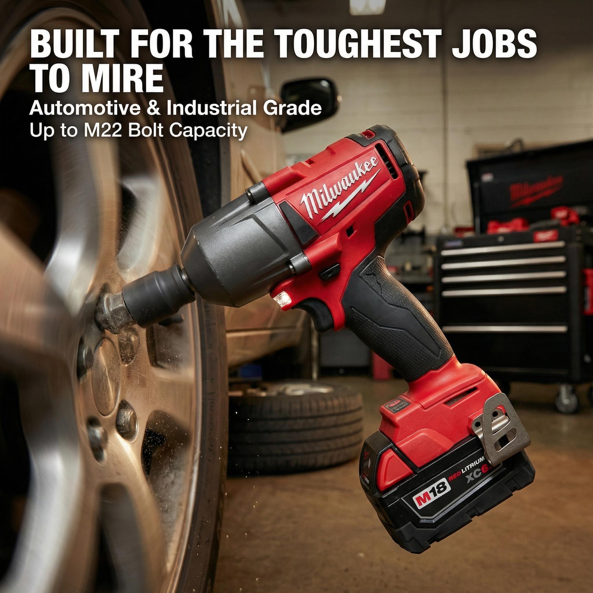 Milwaukee M18 FMTIWF12 18V Impact Wrench for Automotive Repair High Torque 900Nm Power Tool