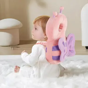 Cute Bee Design Baby Head Protector – Adjustable Toddler Head Safety Cushion Backpack, Soft Headrest Pad for Walking & Crawling, Baby Travel Essential (Pink)