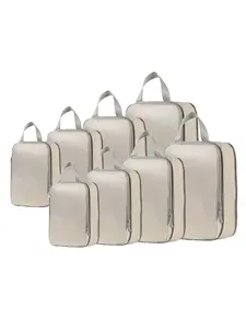 8-Piece Compressible Travel Storage Bags, Compression Packing Cubes, Easy-To-Organize Clothes and Underwear, Portable Packing Essentials for Trips, Holidays, Hotel Stays