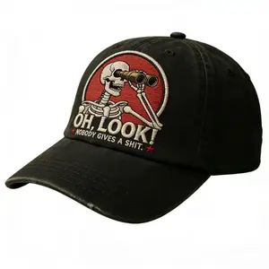 Street style skull embroidered baseball cap, washed and distressed, casual and sun-protective