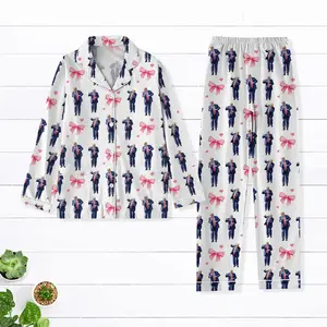 Trump Coquette Bow Pajamas Set, Trump Supporter Pajama Set, Loungewear, Gift for Her